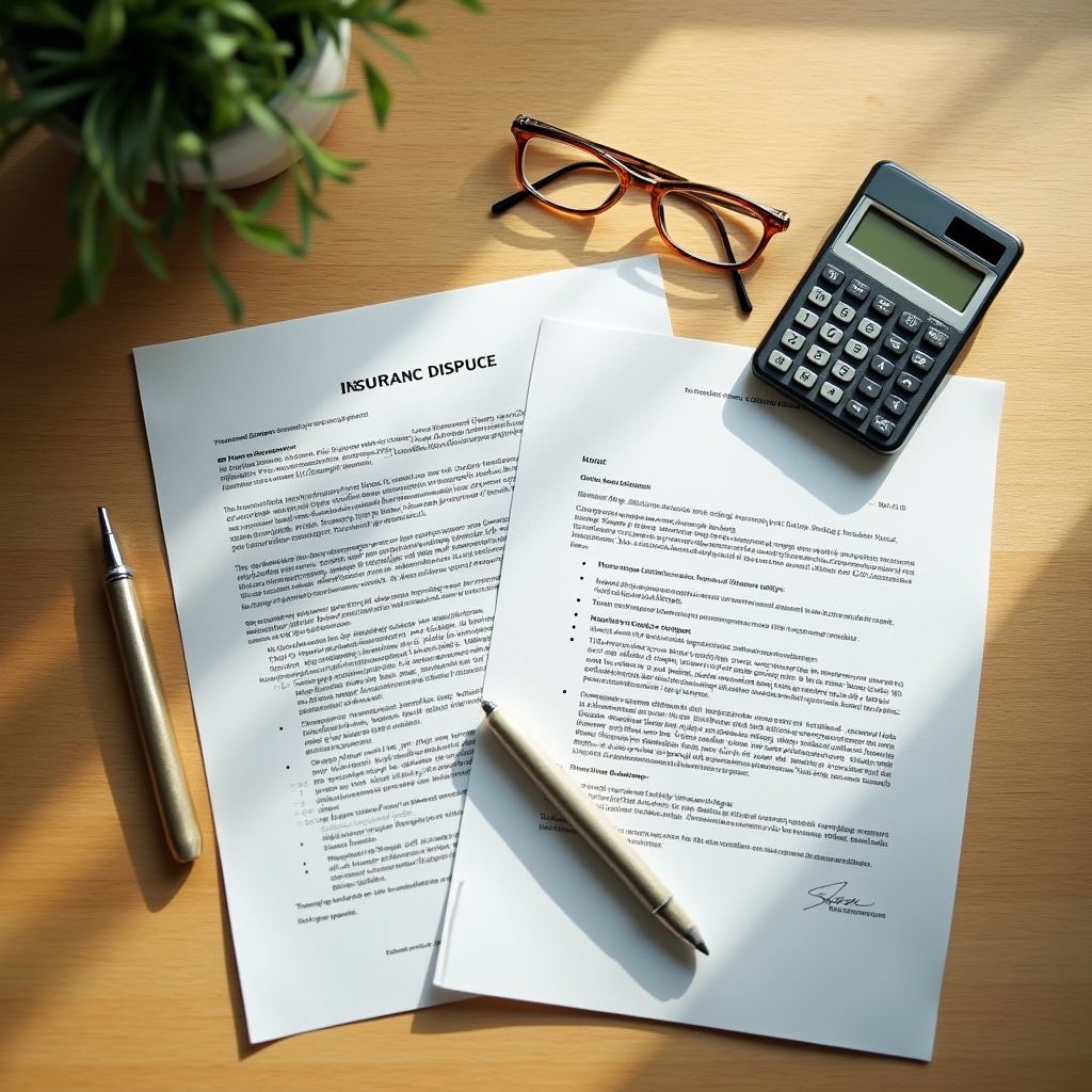 Документы страхового спора на рабочем столе